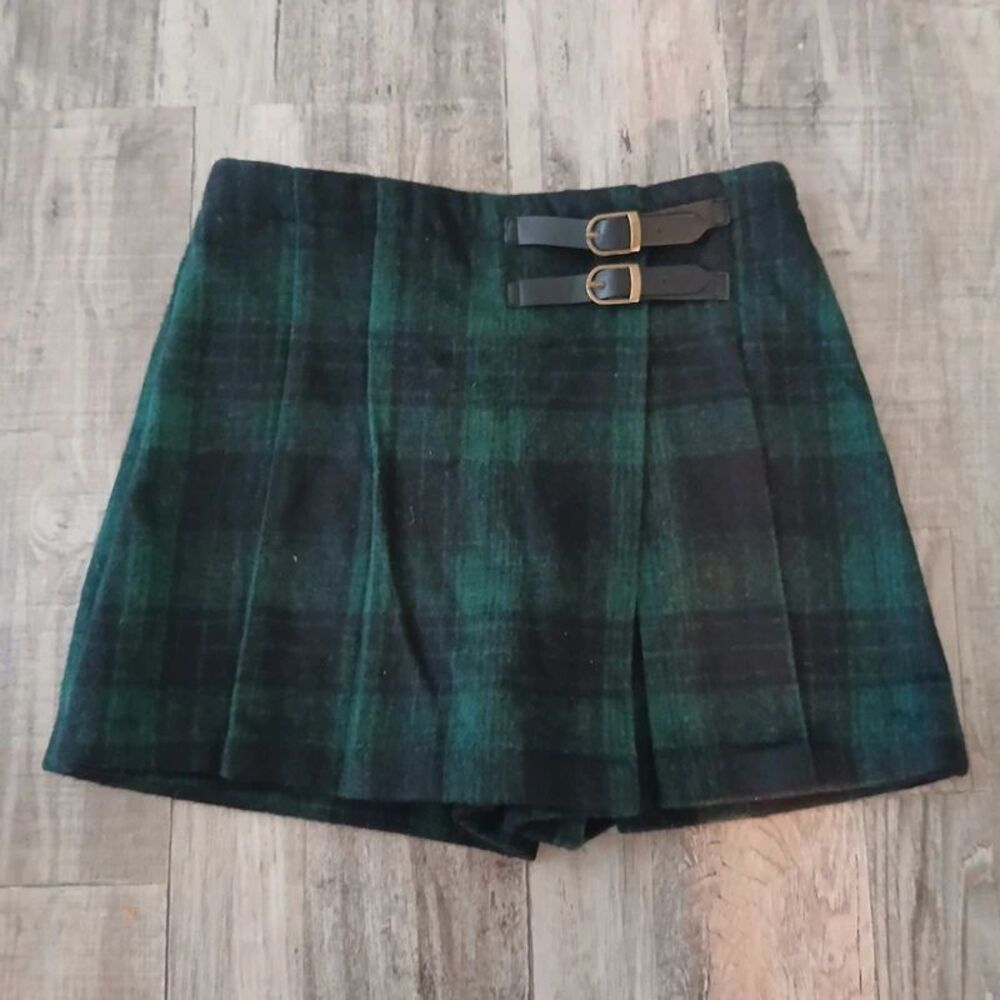 Copper Key Plaid Uniform Skirt Skort Green Black Girls Youth Large
